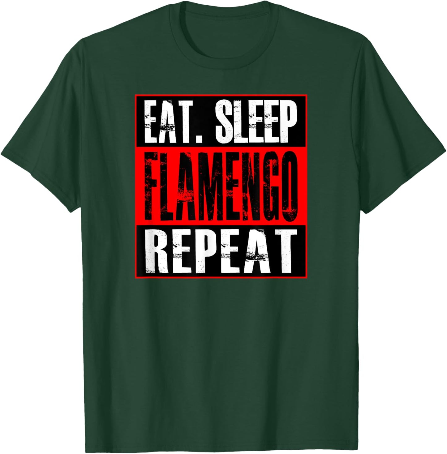 Flamengo Soccer - Camisa Eat Sleep Flamengo Repeat T-Shirt - T-Shirt | Forest