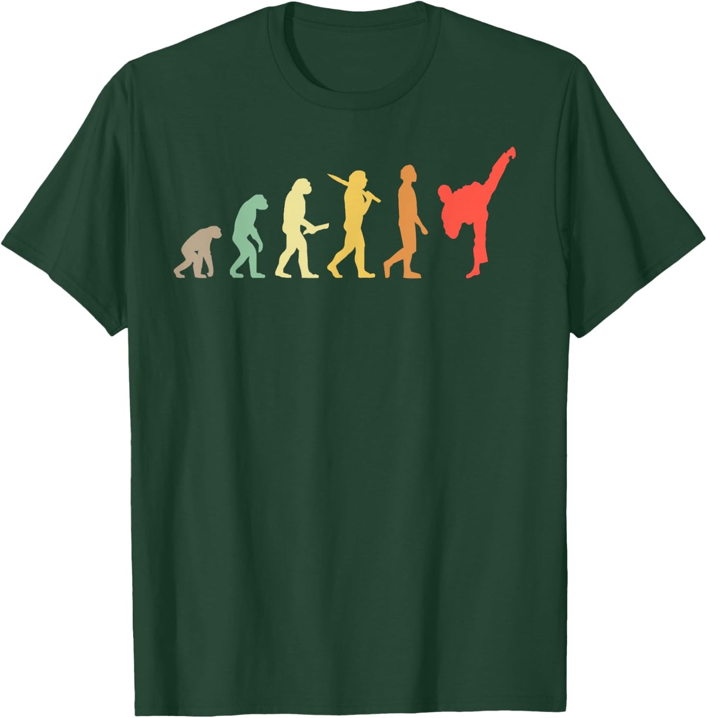 Retro Karate Evolution Gift Karateka T-Shirt - T-Shirt | Forest