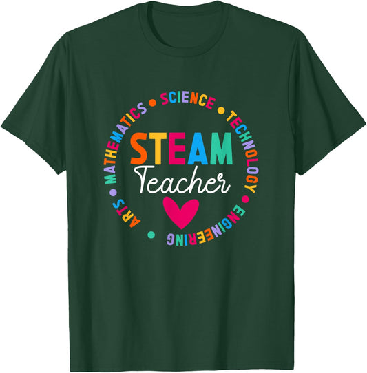 Best STEAM Teacher Science Technology Engineering Art Math T-Shirt - T-Shirt | Forest