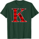 Buffalo Plaid Monogram Letter K Matching Holiday T-Shirt - T-Shirt | Forest