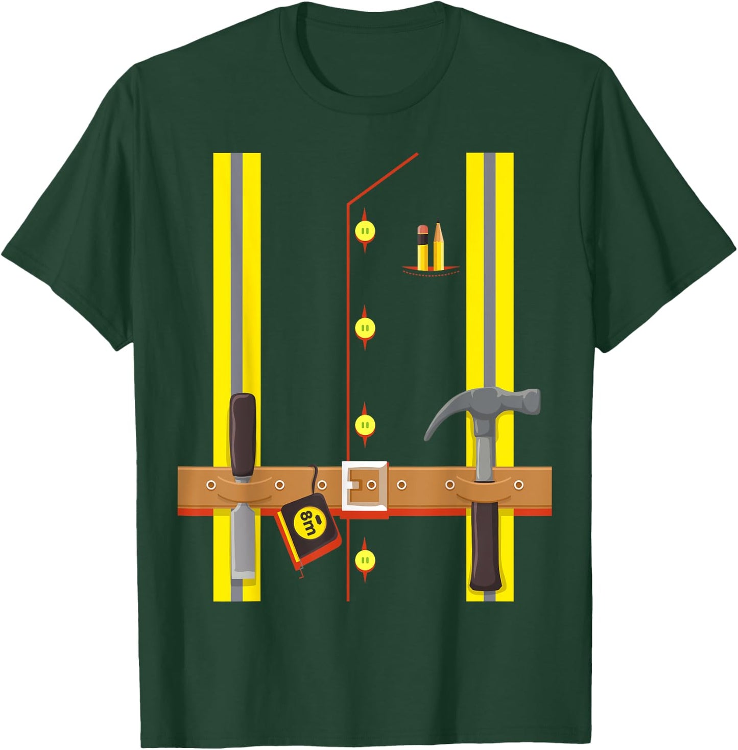 Construction Worker Costume for Boys Kids Halloween Builder T-Shirt - T-Shirt | Forest