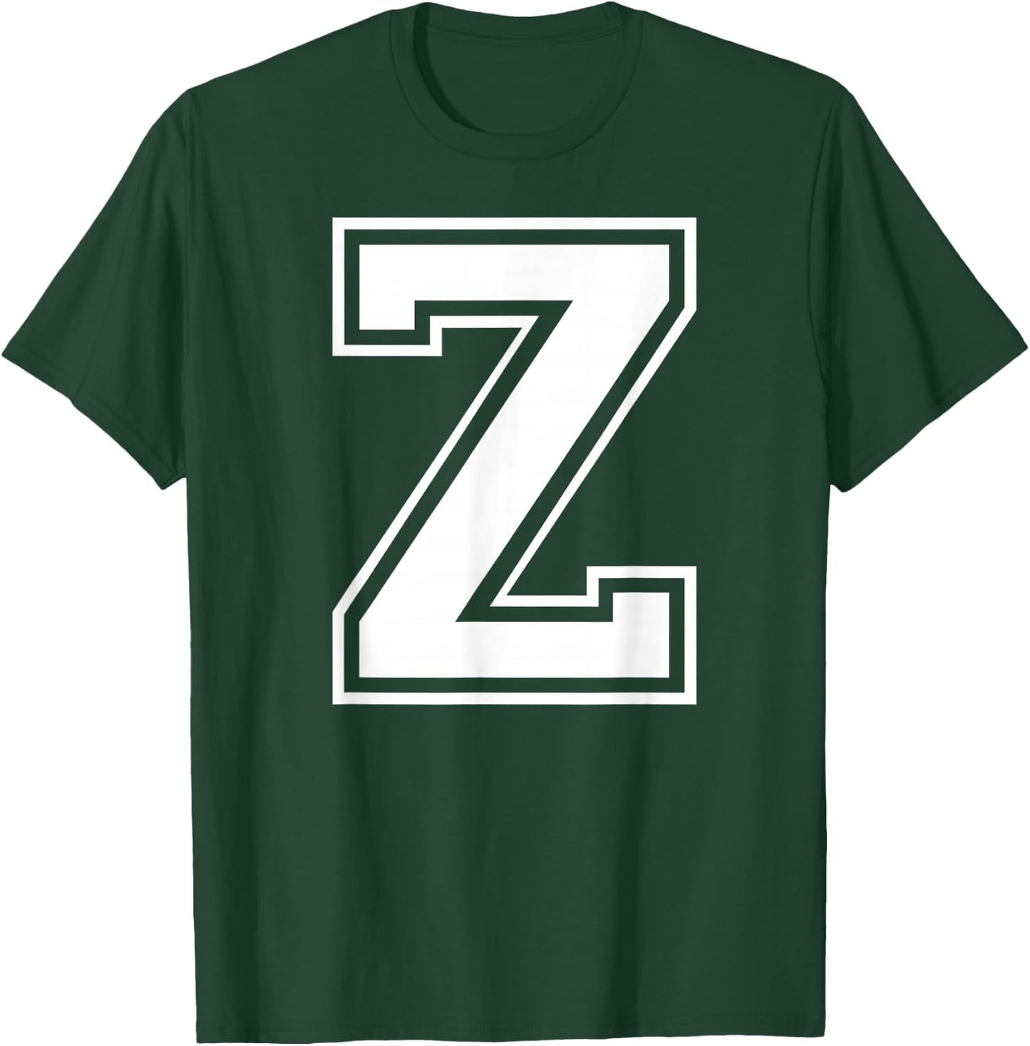 Letter Z Capital Alphabet College Varsity Monogram Club T-Shirt - T-Shirt | Forest