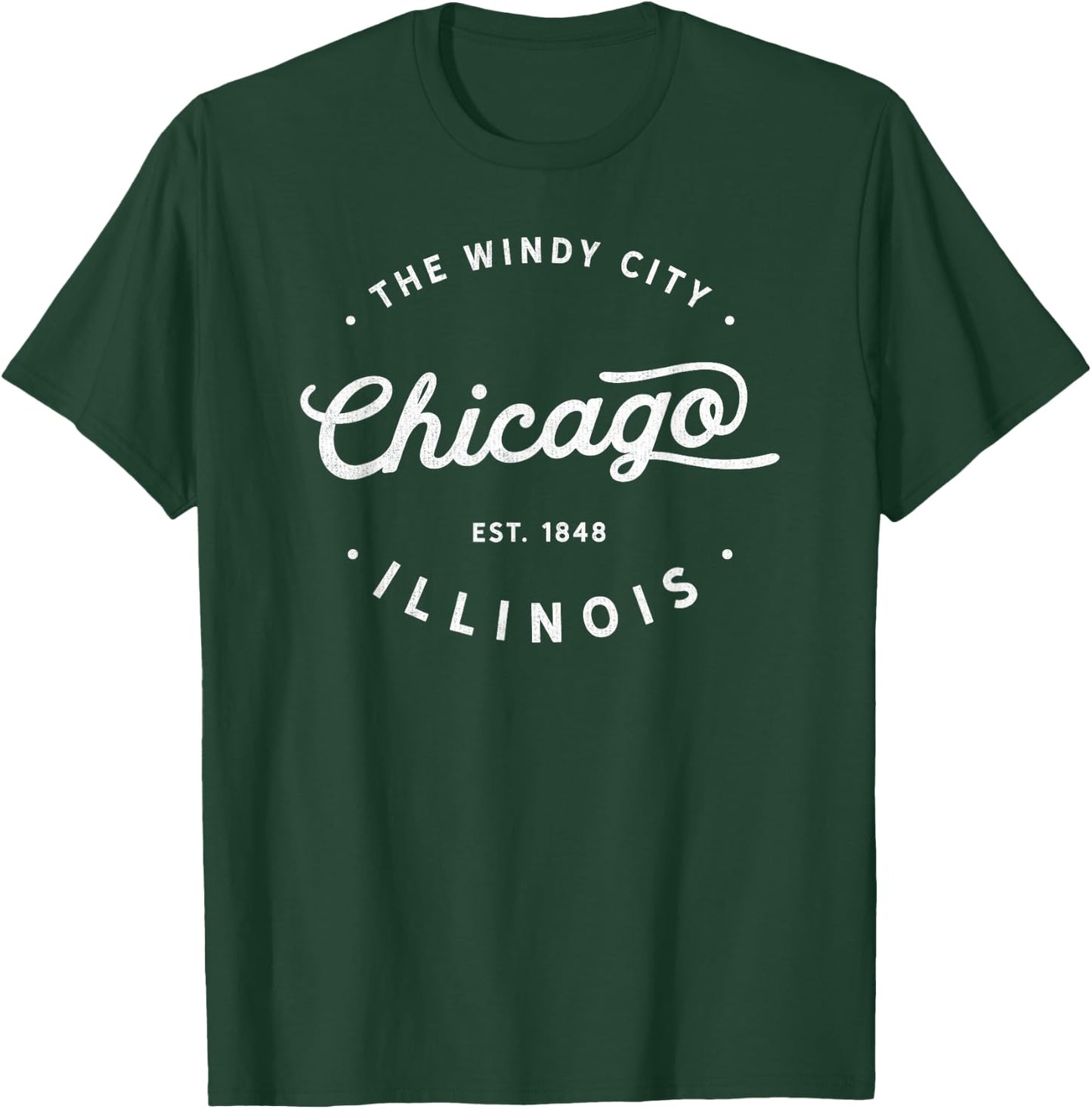 Classic Retro Vintage Chicago Illinois Windy City Novelty T-Shirt - T-Shirt | Forest