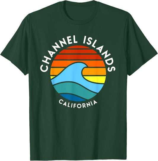 Channel Islands California Retro Wave 80s T-Shirt - T-Shirt | Forest