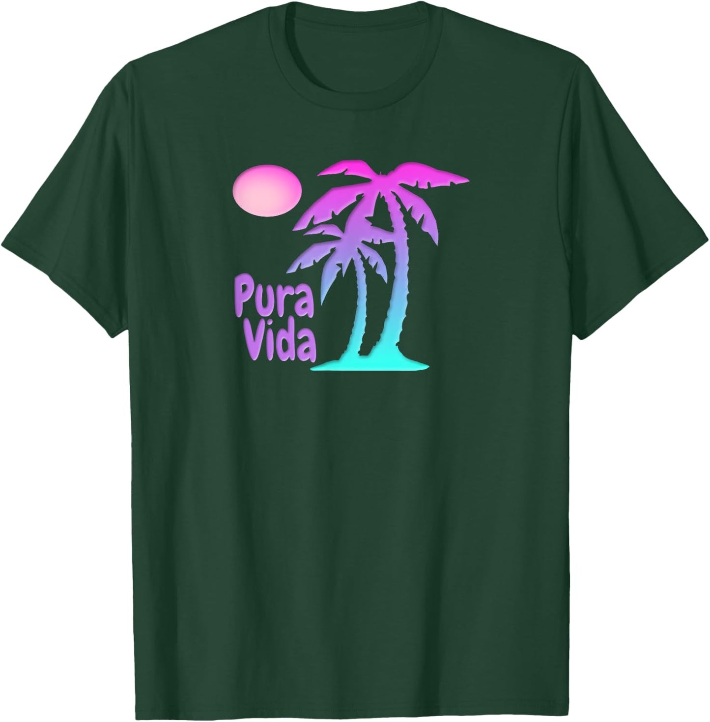 PURA VIDA Souvenir Palm Trees Beach Sun Costa Rica Women Girls Kids T-Shirt - T-Shirt | Forest