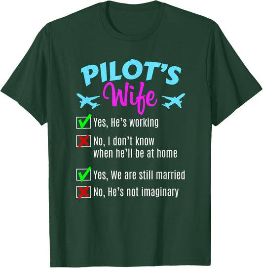 Commercial Airline Pilot Wife T-Shirt - T-Shirt | Forest