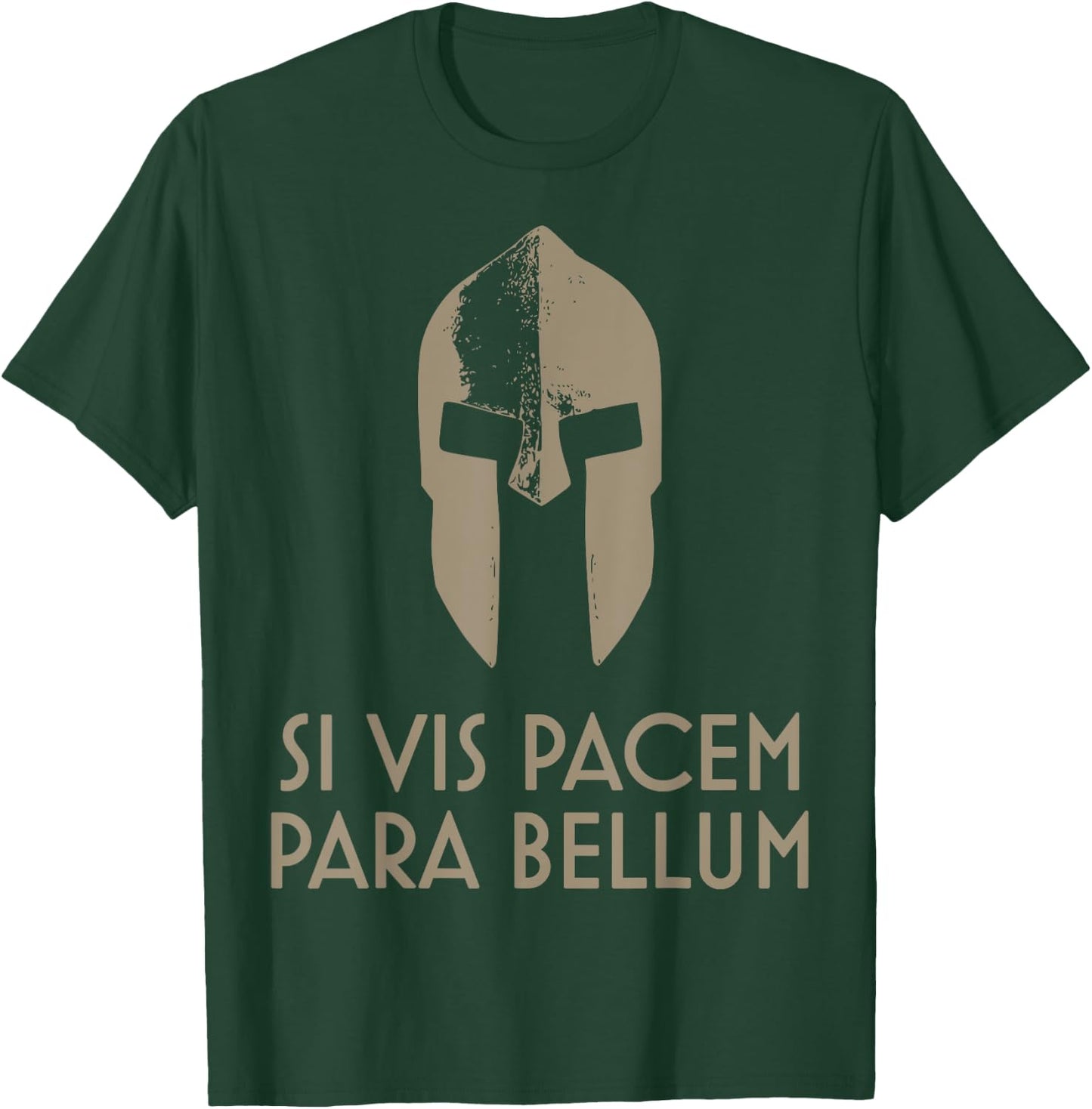Spartan Helm latin motto Si Vis Pacem Para Bellum T-Shirt - T-Shirt | Forest