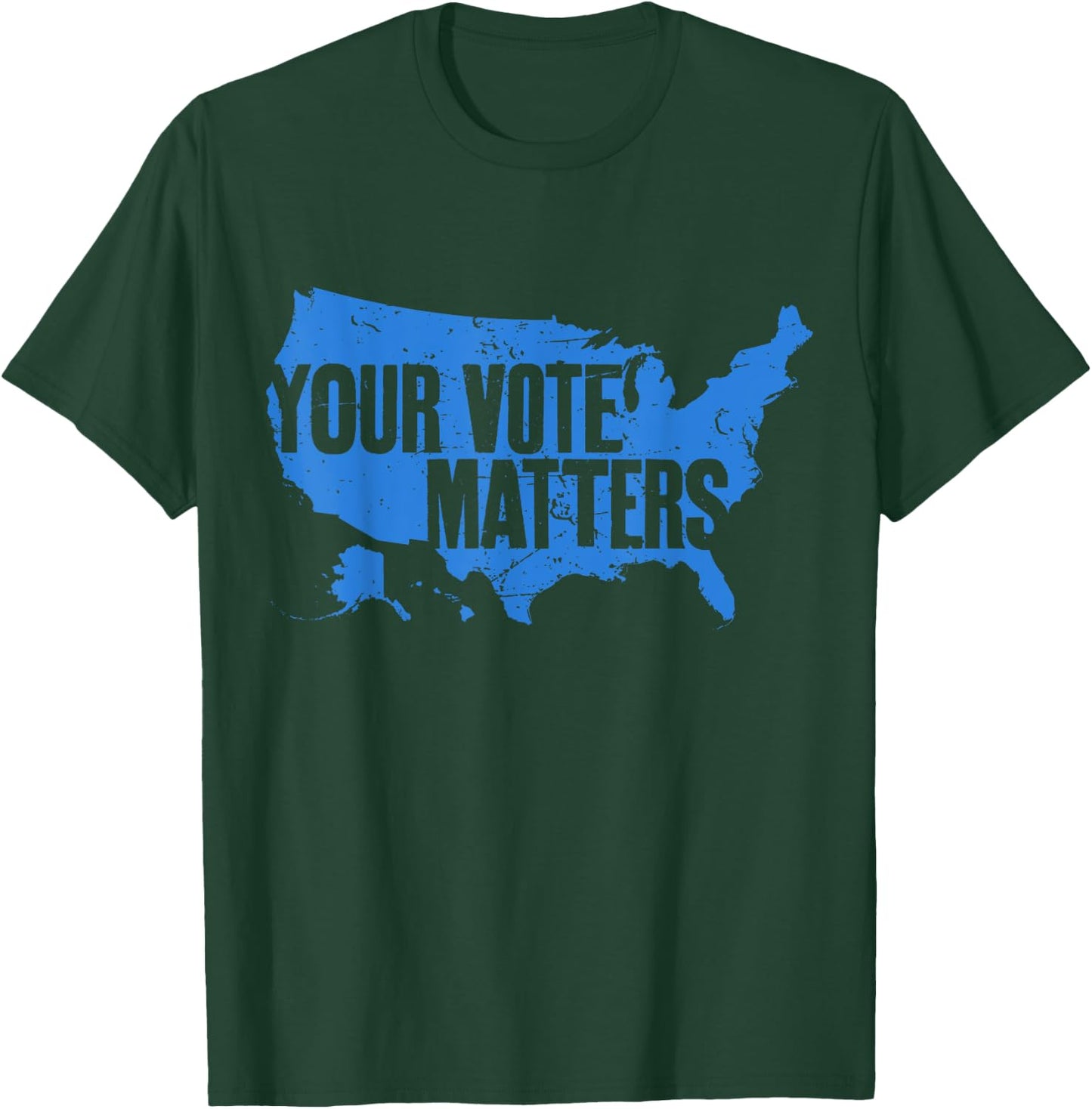 Your Vote Matters Blue Map T-Shirt - T-Shirt | Forest