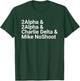 2Alpha & 2Alpha & Charlie Delta & Mike NoShoot Scoring T-Shirt - T-Shirt | Forest