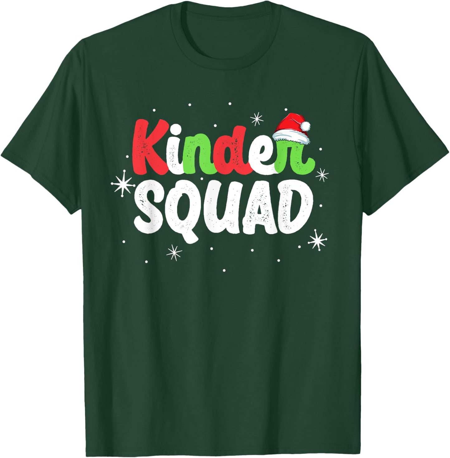 Kinder Squad Kindergarten Teacher Team Matching Christmas Men Women Kids T-Shirt - T-Shirt | Forest