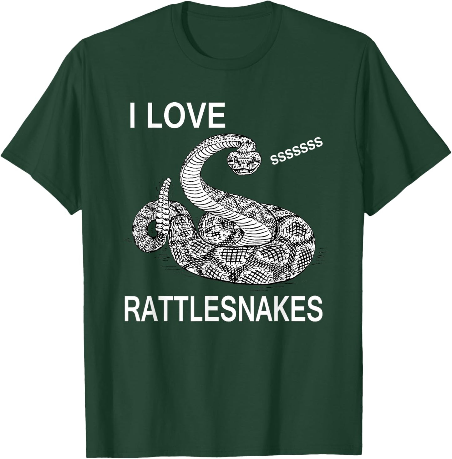 I Love Snakes - Rattlesnake Snake Lovers T-Shirt - T-Shirt | Forest