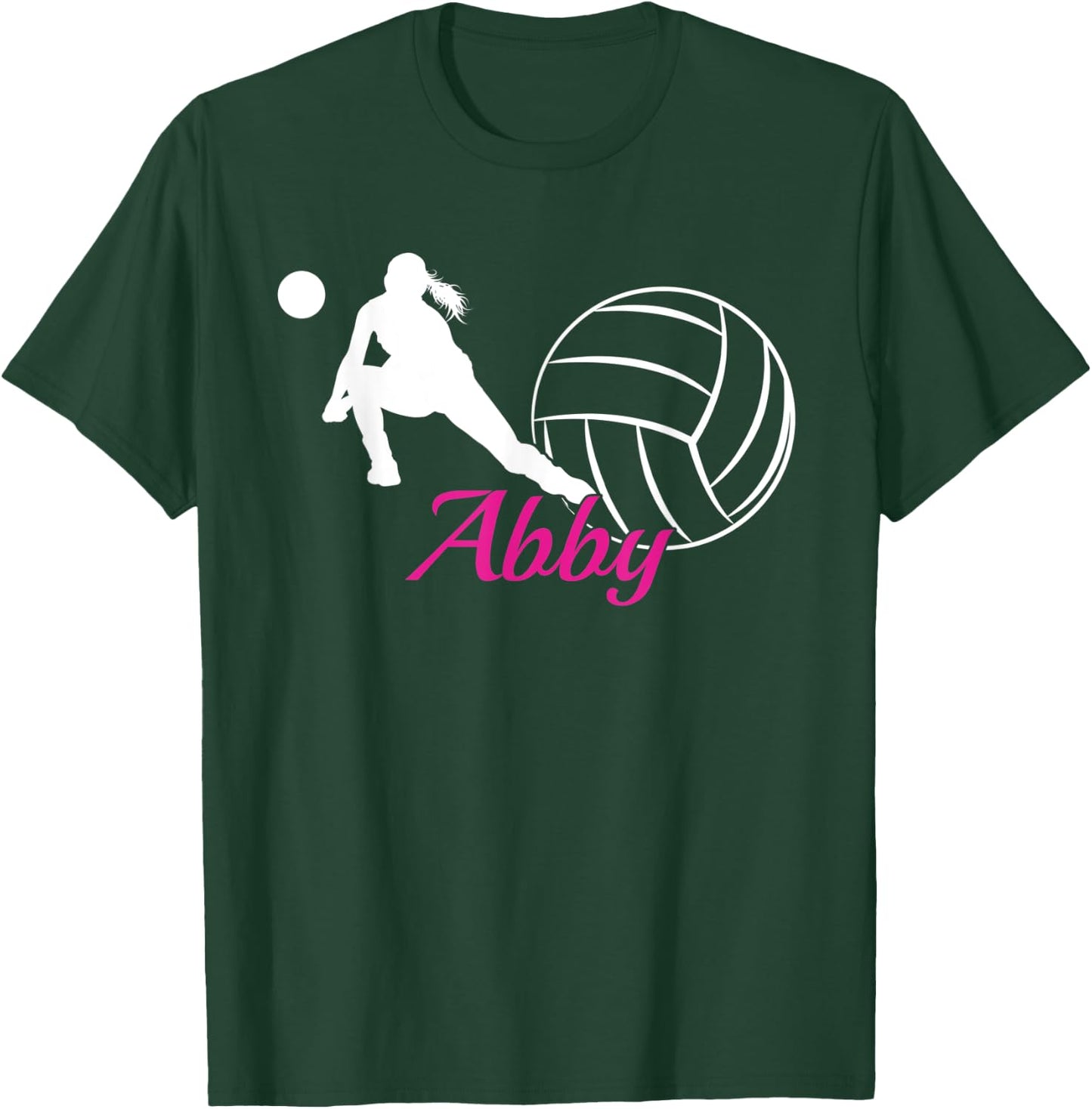 Abby Name Gift Personalized Volleyball T-Shirt - T-Shirt | Forest