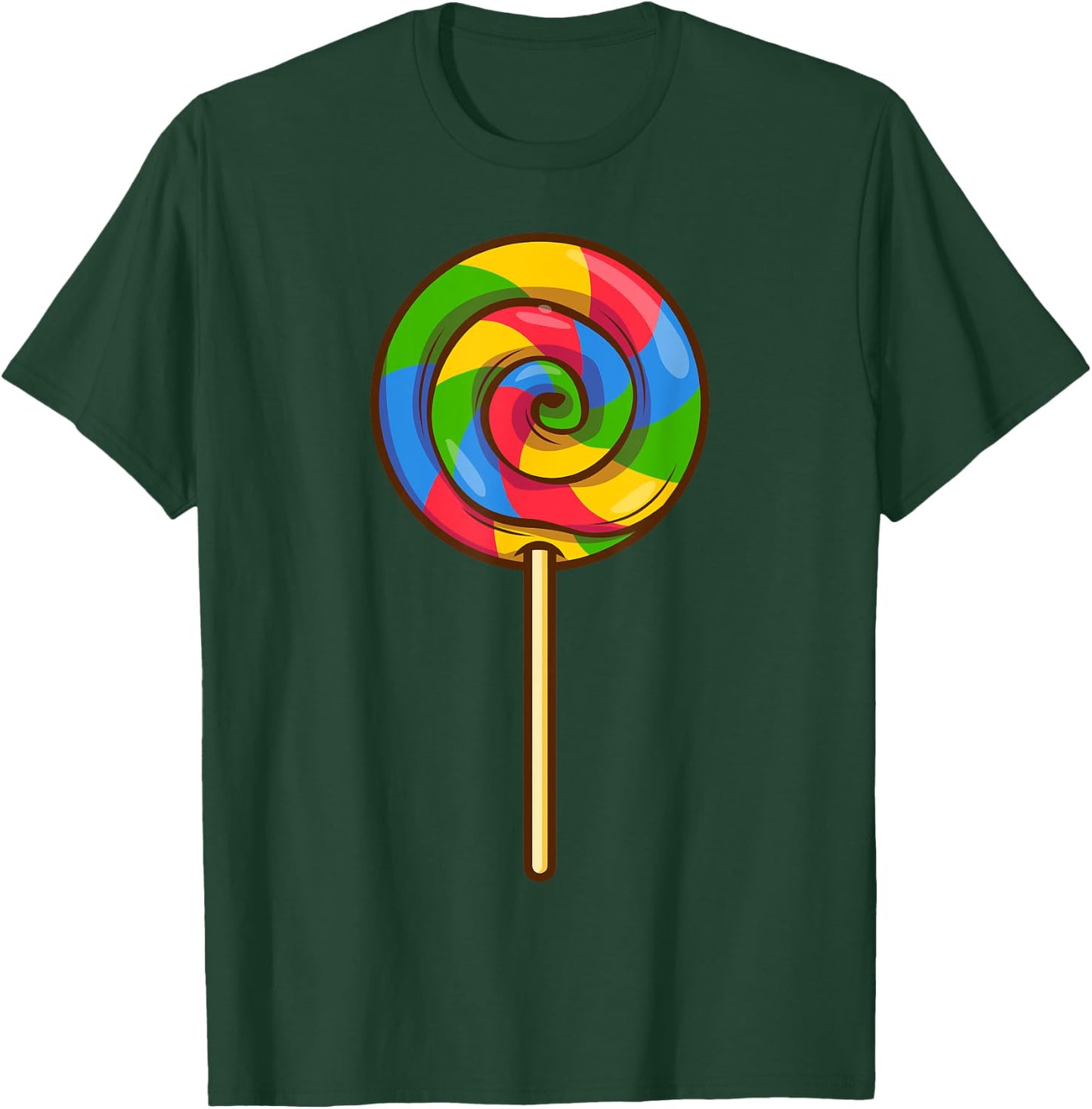 Lollipop Rainbow Sucker Candy Halloween Costume Lazy Gift T-Shirt - T-Shirt | Forest