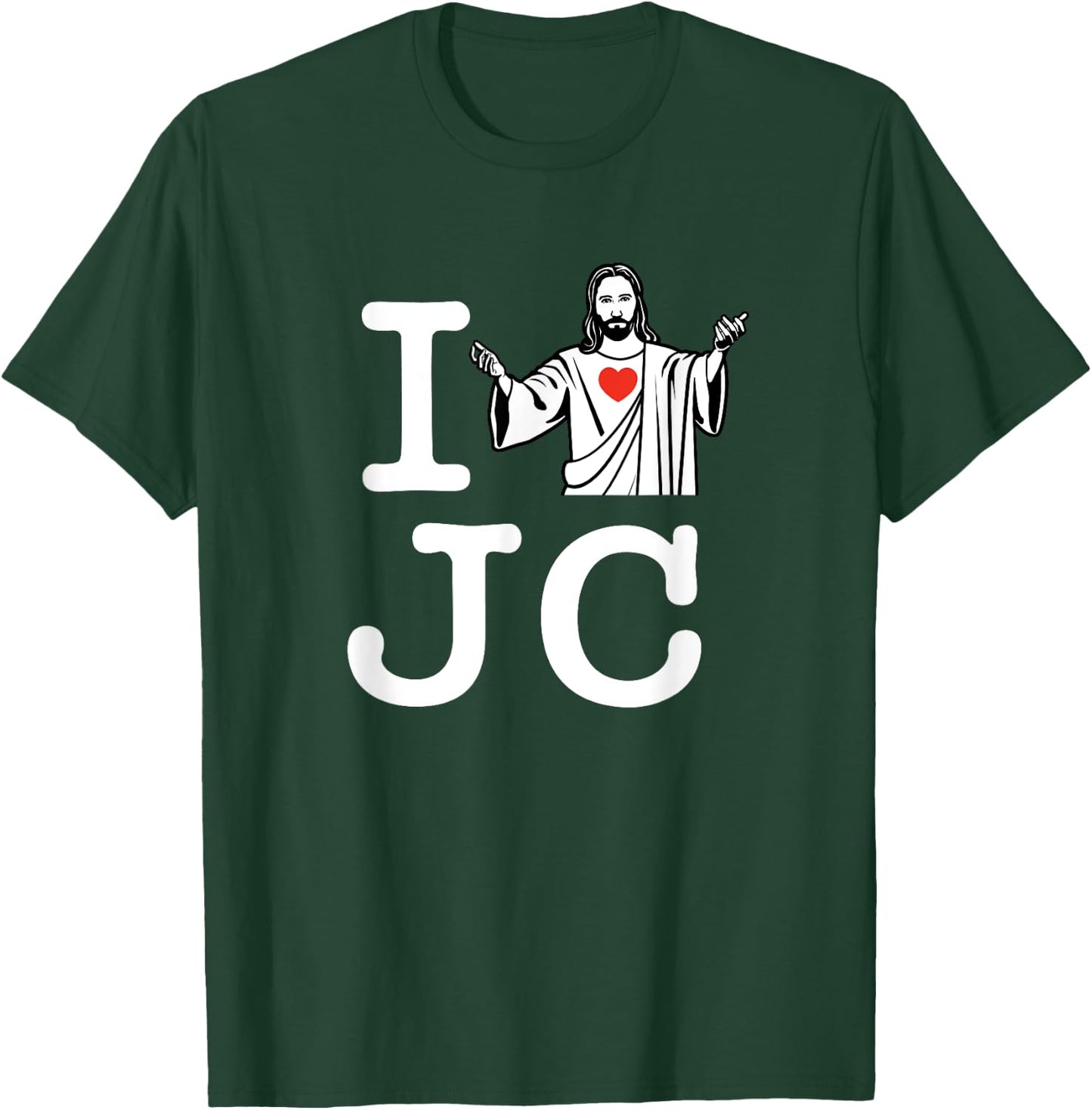 I Love JC White, Jesus Christ Shirt T-Shirt - T-Shirt | Forest