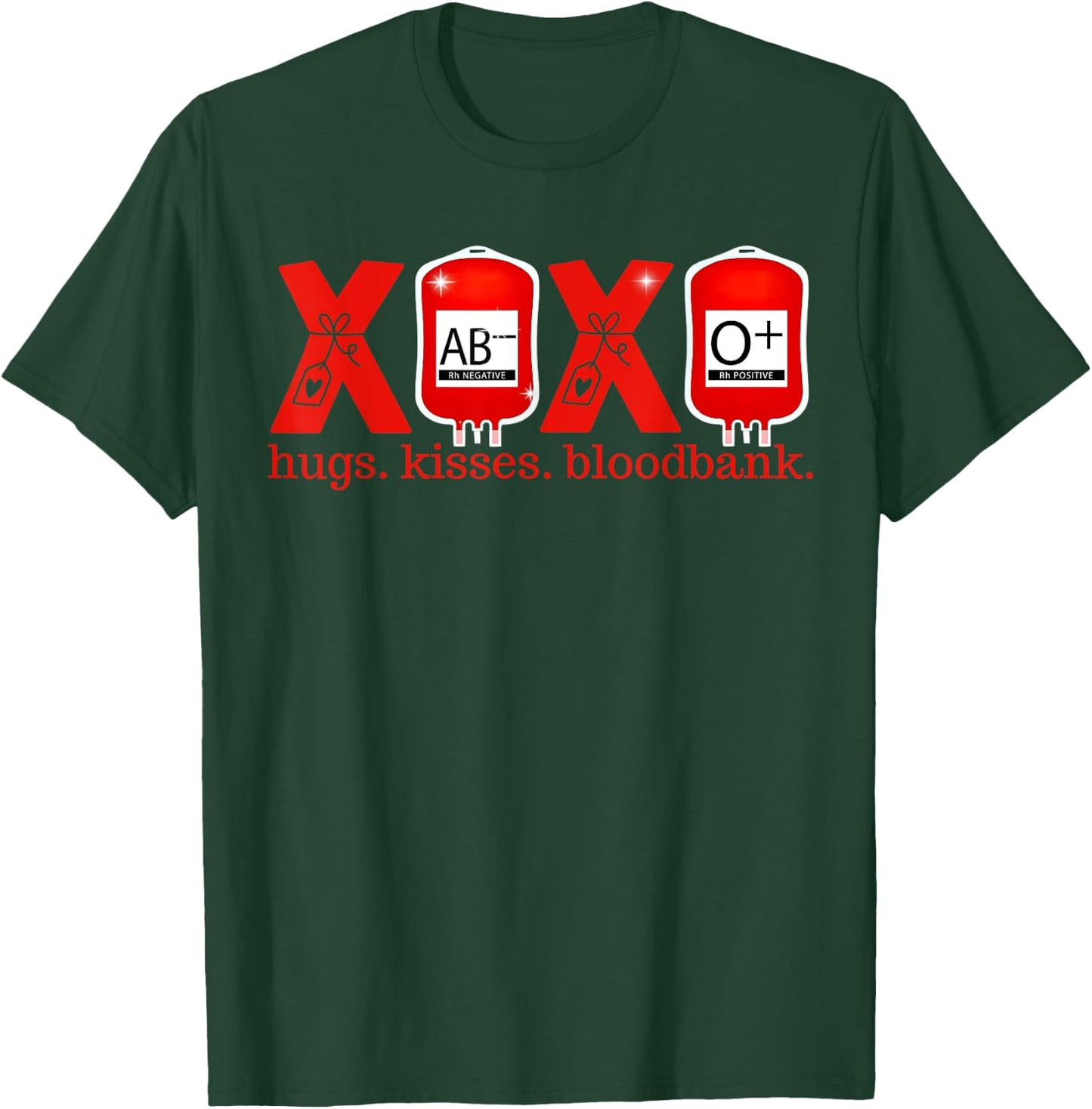 Blood Bank Valentine Medical Lab Science Medical Laboratory T-Shirt - T-Shirt | Forest