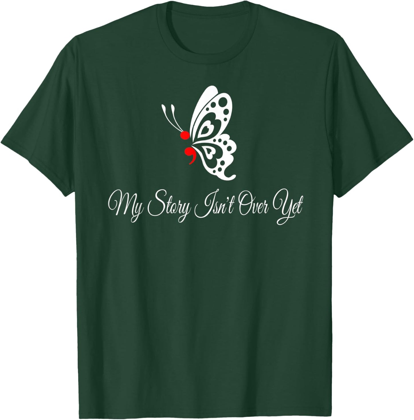 Butterfly Semicolon Shirt May Mental Health Awareness Month T-Shirt - T-Shirt | Forest