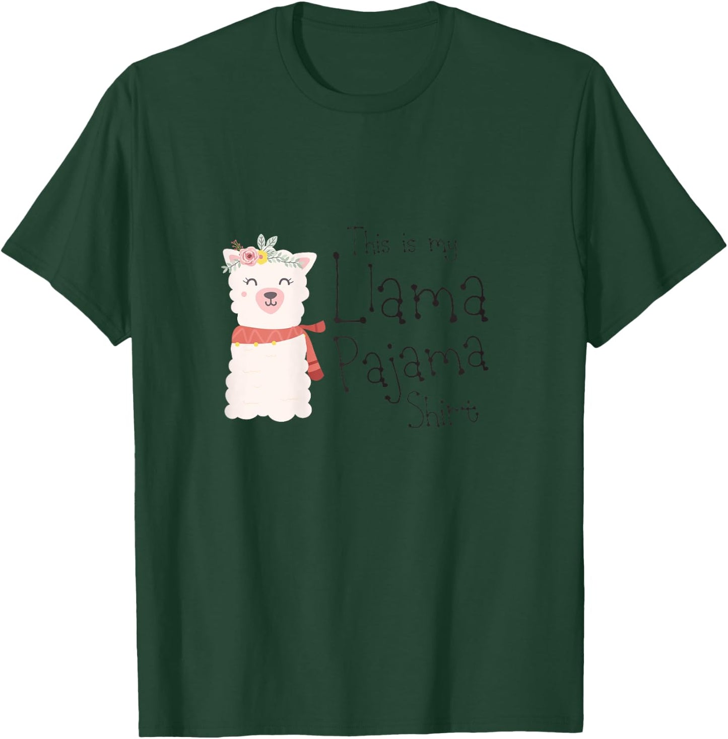 & Kids This Is My Llama Pajama Shirt Cute Alpaca Gift T-Shirt - T-Shirt | Forest