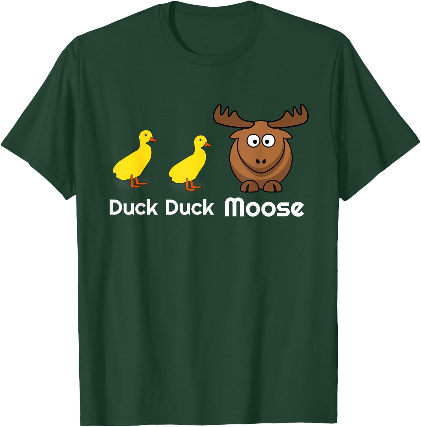 Duck Duck Moose Pun Hunting Animal Kids Toddlers Clothes T-Shirt - T-Shirt | Forest