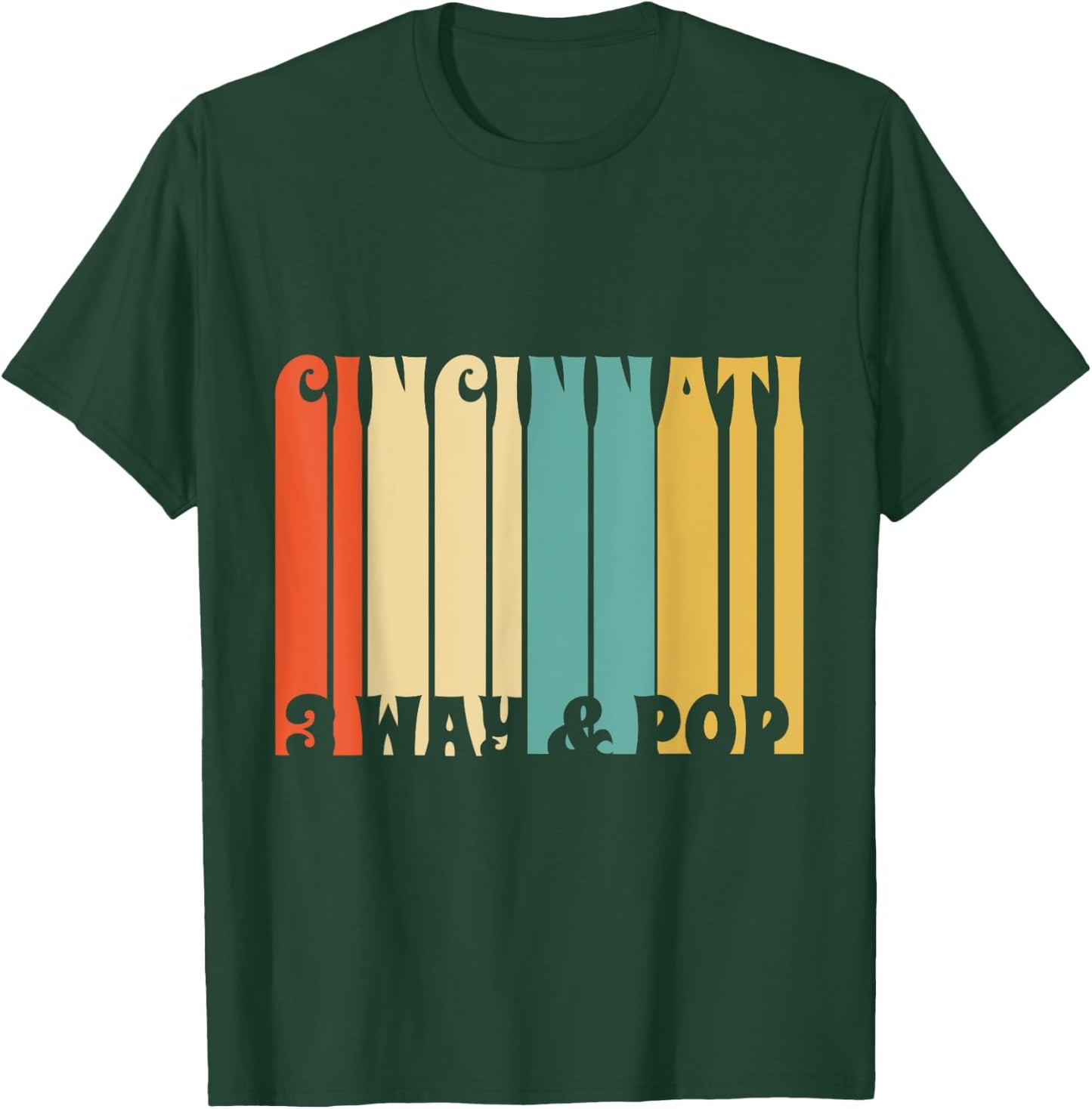 Cincinnati Retro Vintage 3 Way Chili and Pop Shirt T-Shirt - T-Shirt | Forest