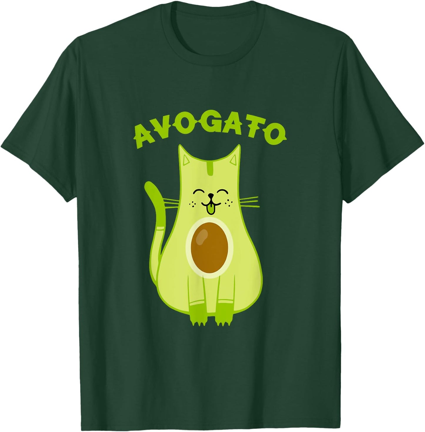Avogato Funny Avo-Gato Cinco De Mayo Avocado Cat Pun Humor Women Kids T-Shirt - T-Shirt | Forest