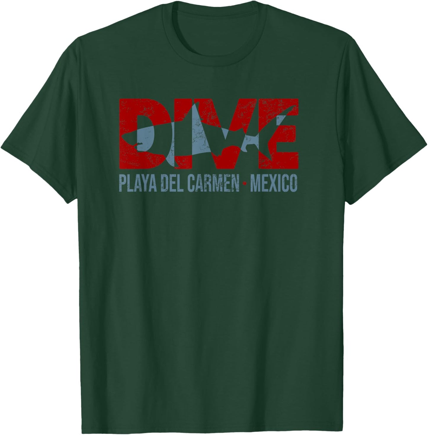 DIVING Mexico Playa Del Carmen SCUBA DIVER Shark T-Shirt - T-Shirt | Forest