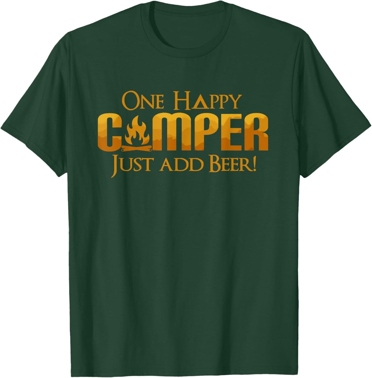 Funny One Happy Camper Camping beer Lover Drinking Camp T-Shirt - T-Shirt | Forest