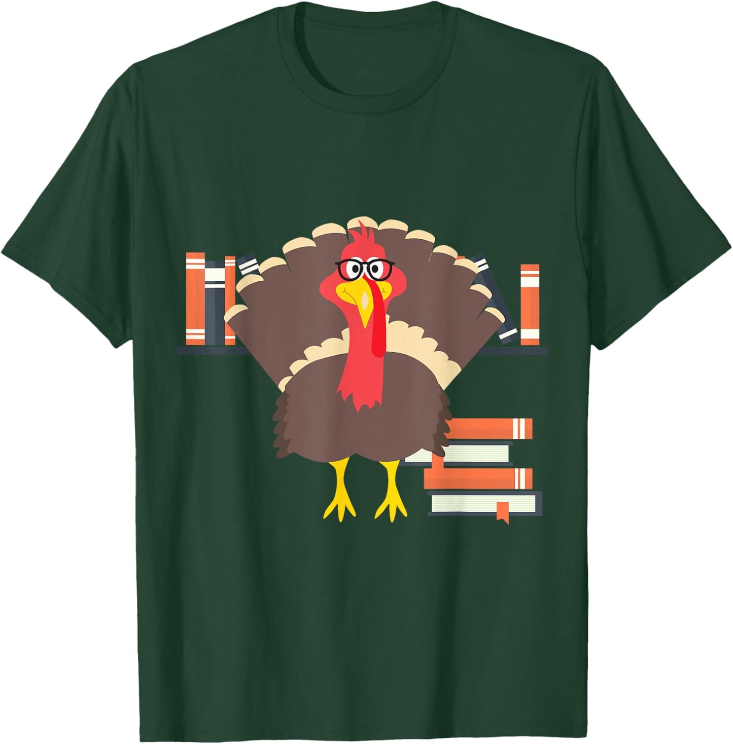 Librarian Turkey Thanksgiving Shirt For Librarian T-Shirt - T-Shirt | Forest