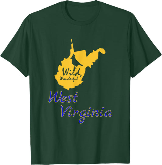 Wild Wonderful West Virginia WV State Bird Souvenir Gift T-Shirt - T-Shirt | Forest