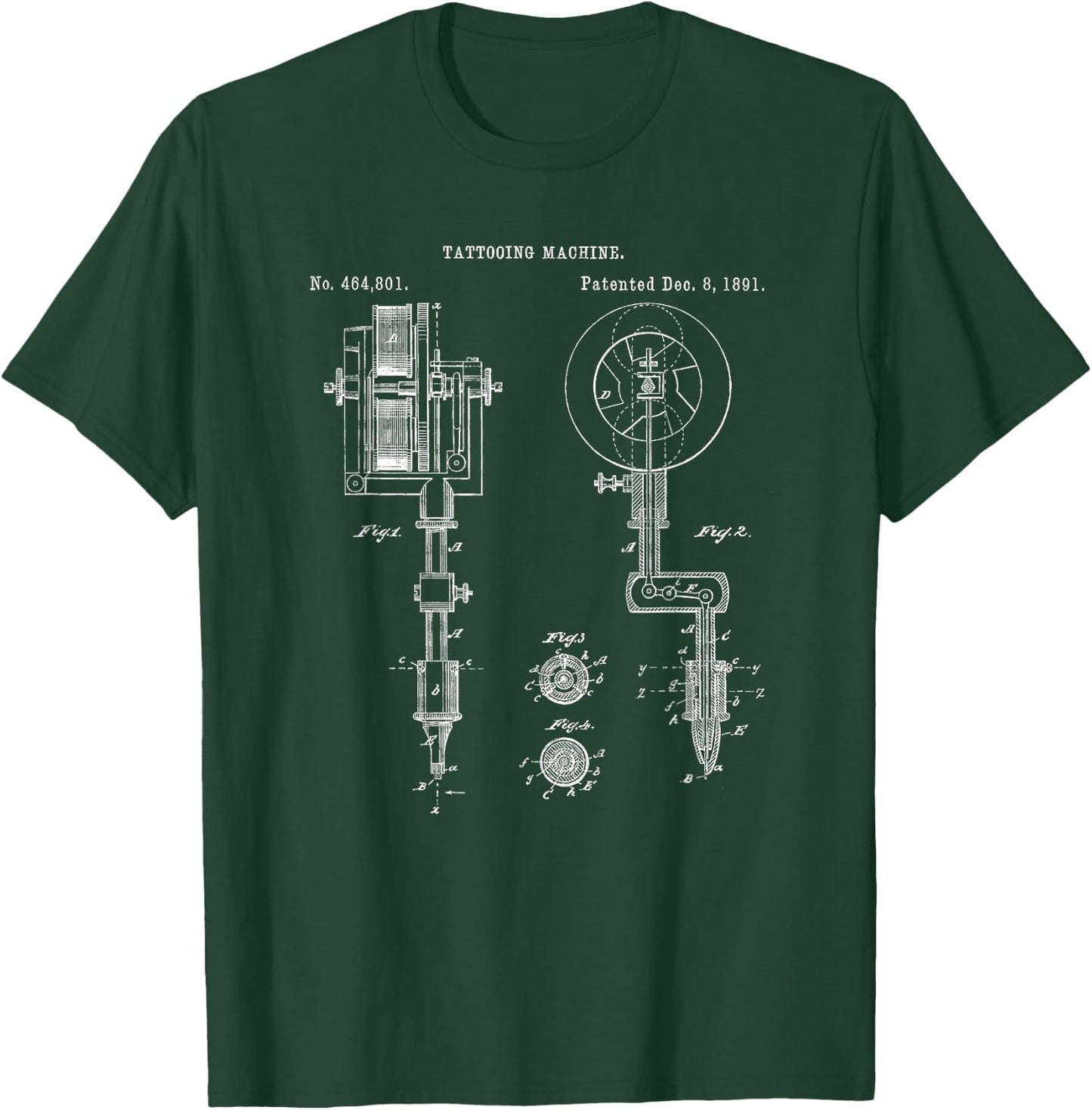 Vintage Tattoo Artist Gun Shirt - Inking Machine Drawing T-Shirt - T-Shirt | Forest