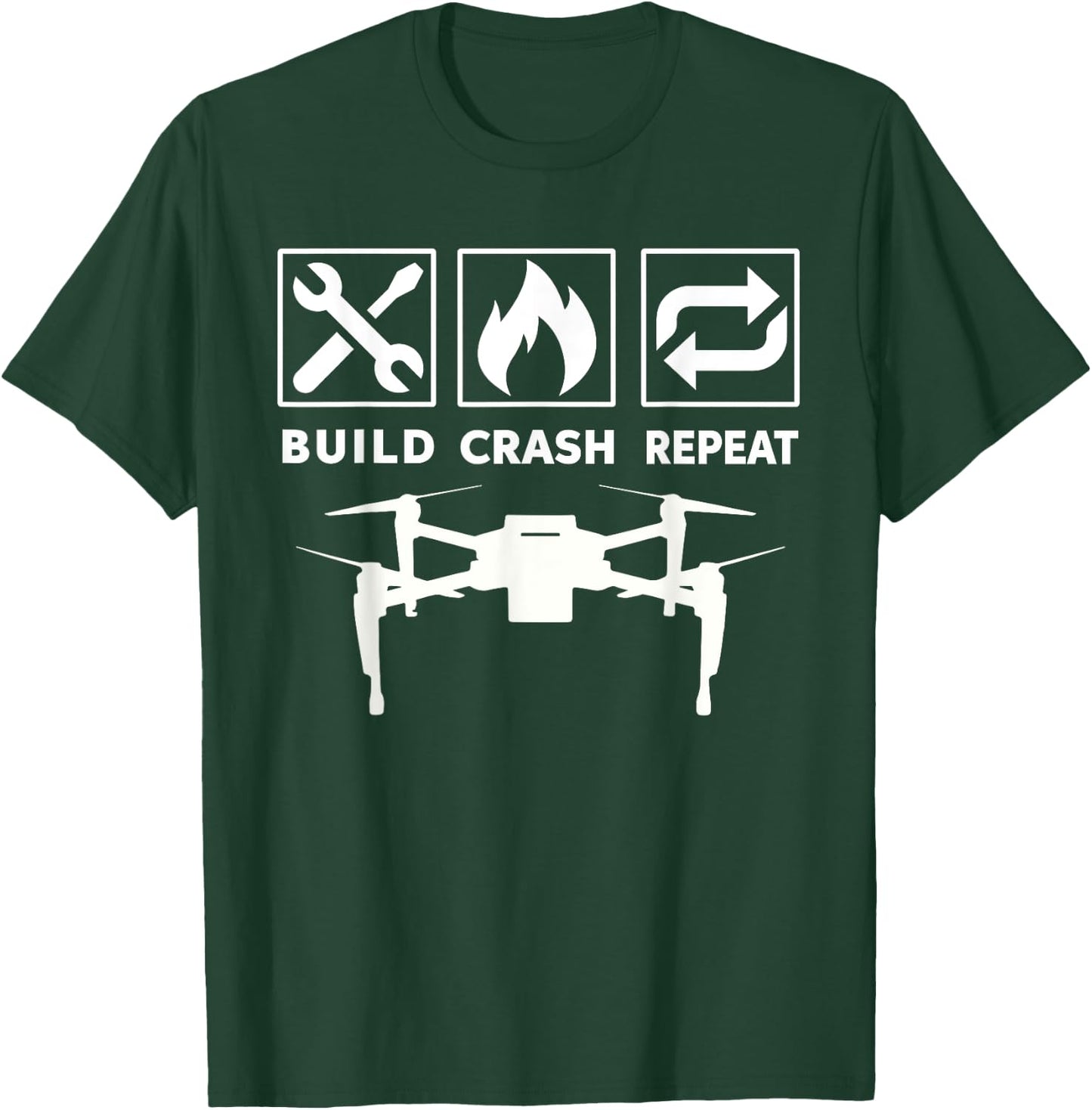 Funny Drone T Shirt Commercial or Small Drones Pilot Shirts T-Shirt - T-Shirt | Forest