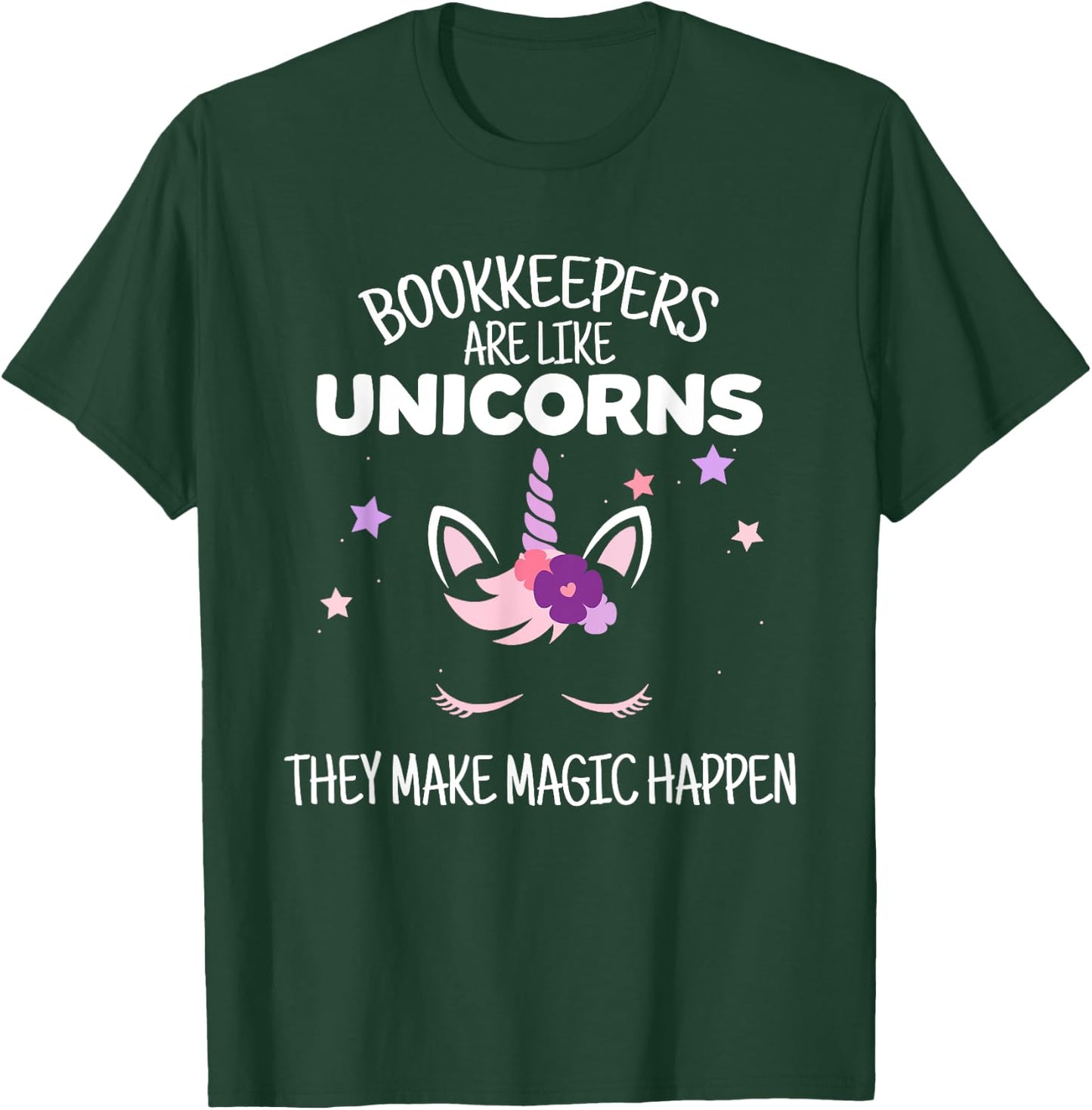 Unicorn Bookkeeper Gift, Bookkeeper T-Shirt - T-Shirt | Forest