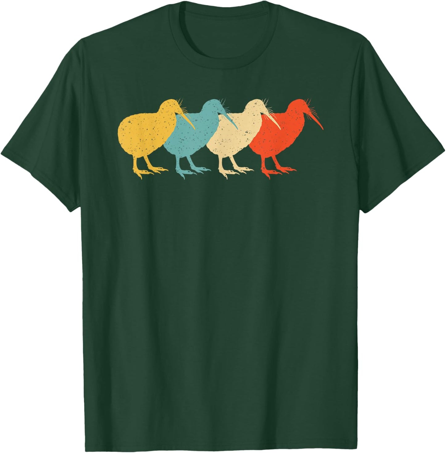 Kiwi Vintage Retro Bird Animal Lover 60s 70s Gift T-Shirt - T-Shirt | Forest