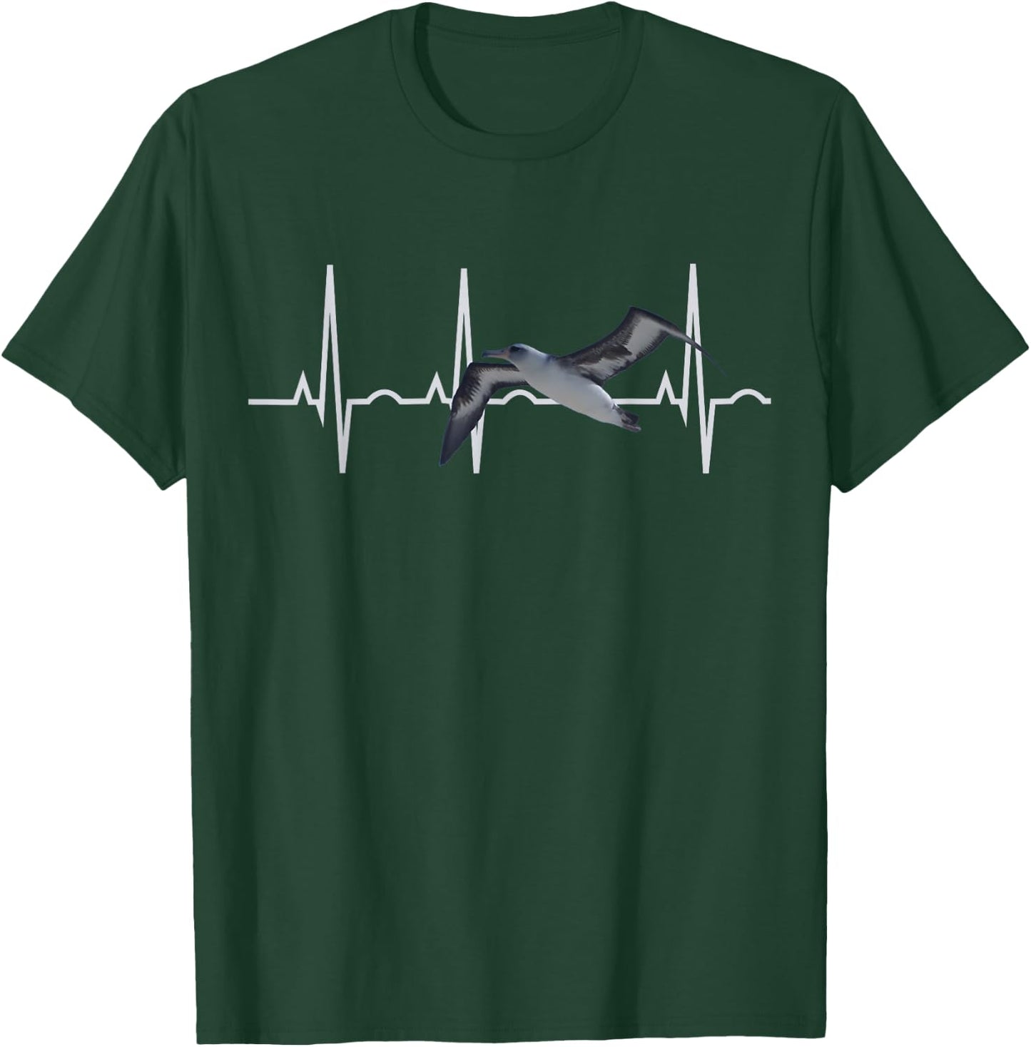 Albatross Shirt - Laysan Albatross Birder Heartbeat T-Shirt - T-Shirt | Forest
