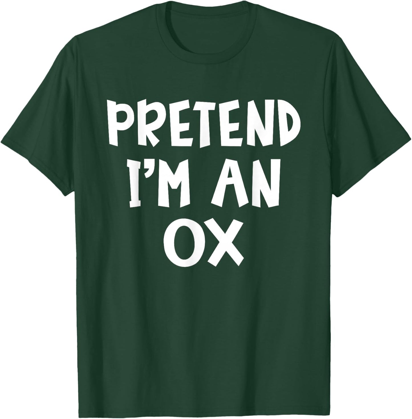 Pretend I'm An Ox Matching Costume Lazy Easy Halloween T-Shirt - T-Shirt | Forest