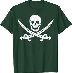 Skull Crossed Pirate Sword T-Shirt - T-Shirt | Forest