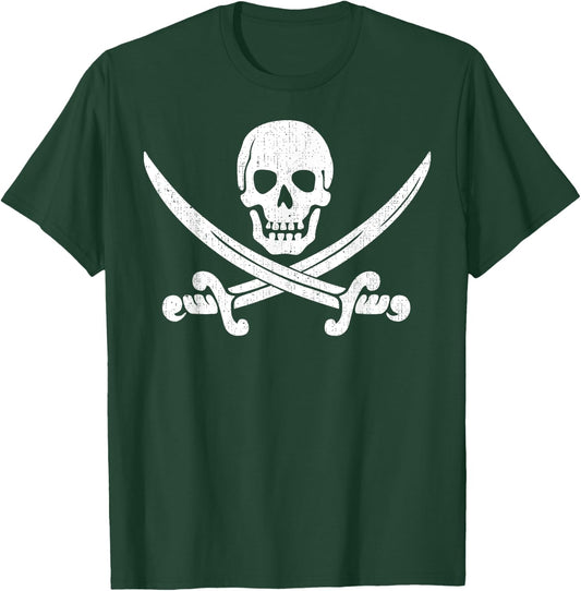 Skull Crossed Pirate Sword T-Shirt - T-Shirt | Forest