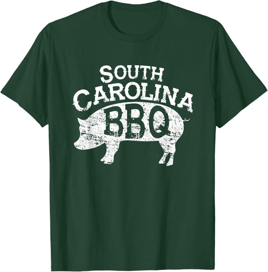 State of South Carolina BBQ Shirt Pit Barbecue Pig Grilling T-Shirt - T-Shirt | Forest