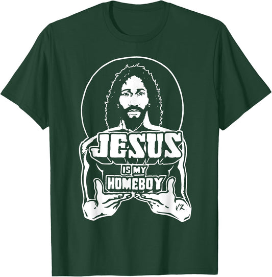 The Original Jesus Is My Homeboy black t shirt T-Shirt - T-Shirt | Forest