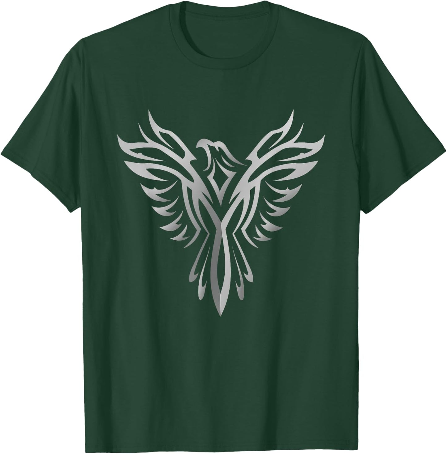 Phoenix , Silver Animal Graphic Art Design Shirt T-Shirt - T-Shirt | Forest