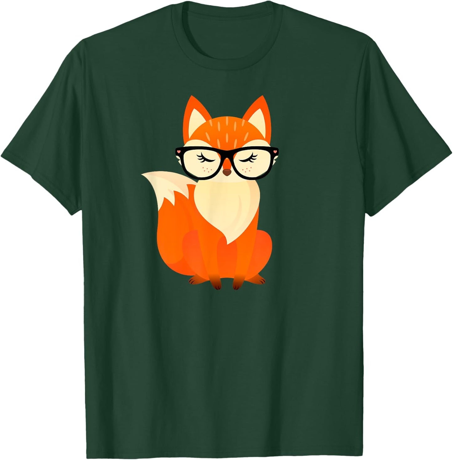 Cute Geek Fox With Glasses T-Shirt - T-Shirt | Forest