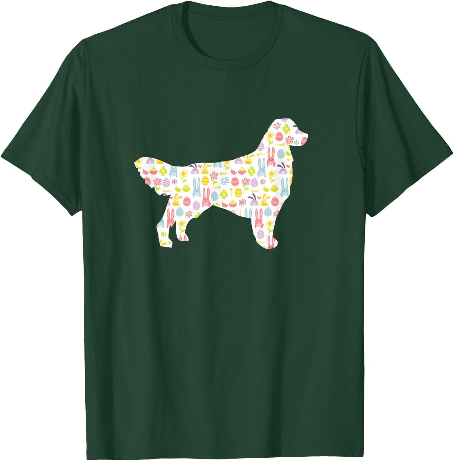 Golden Retriever Easter Bunny Dog Silhouette T-Shirt - T-Shirt | Forest