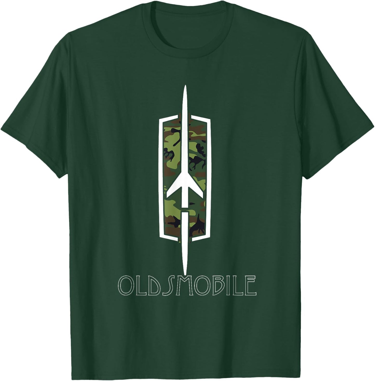 Oldtimer Show Vintage Oldsmobile Camouflage Rockets Logo T-Shirt - T-Shirt | Forest