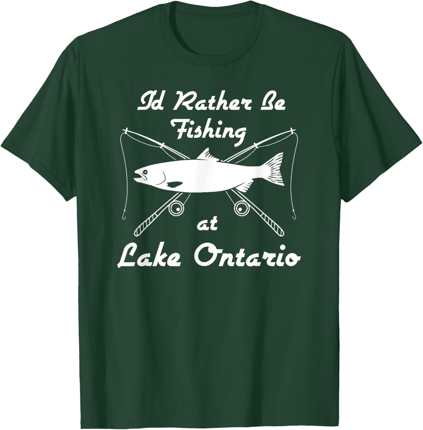 Lake Ontario Fishing Funny Rod Reel Fish Shirt T-Shirt - T-Shirt | Forest