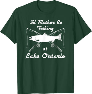 Lake Ontario Fishing Funny Rod Reel Fish Shirt T-Shirt - T-Shirt | Forest