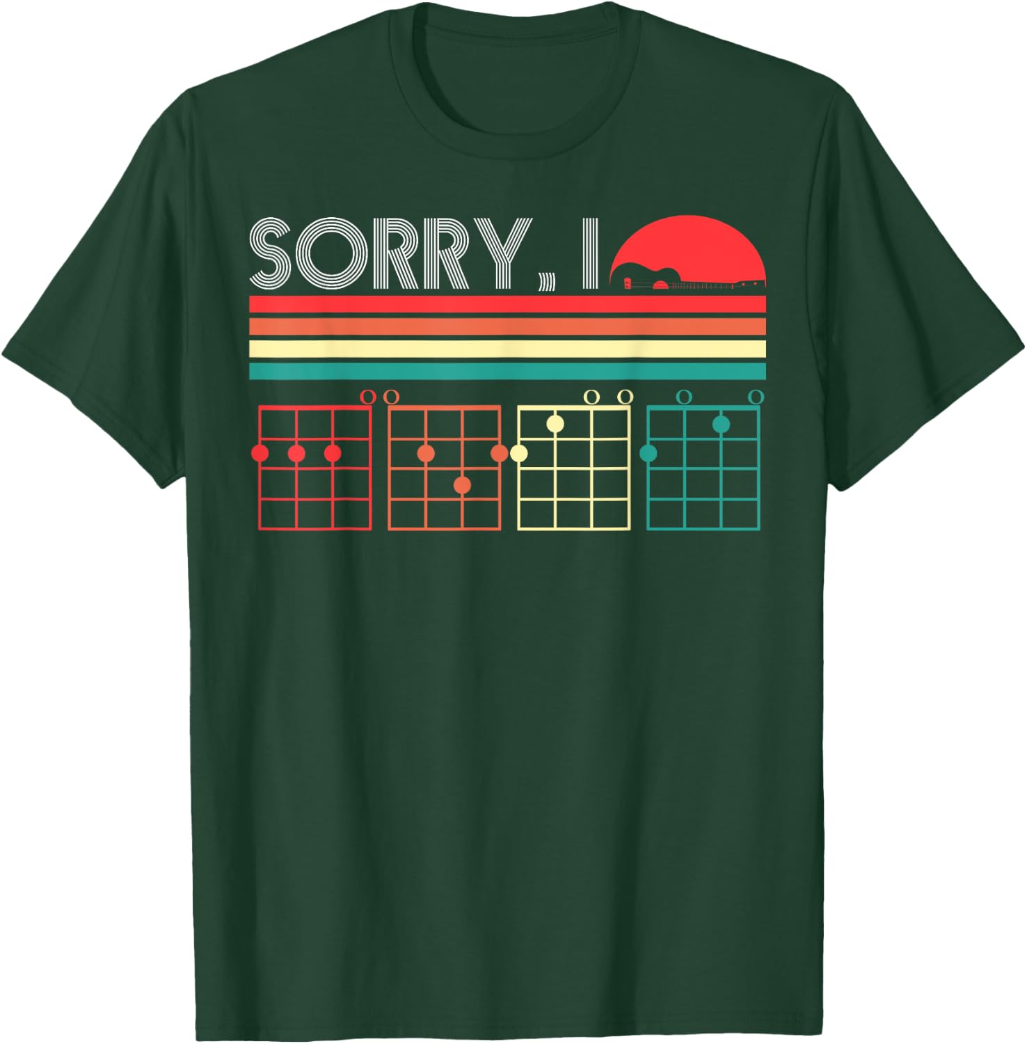 Sorry I-DGAF Hidden Message Ukulele Chords Music Note T-Shirt - T-Shirt | Forest