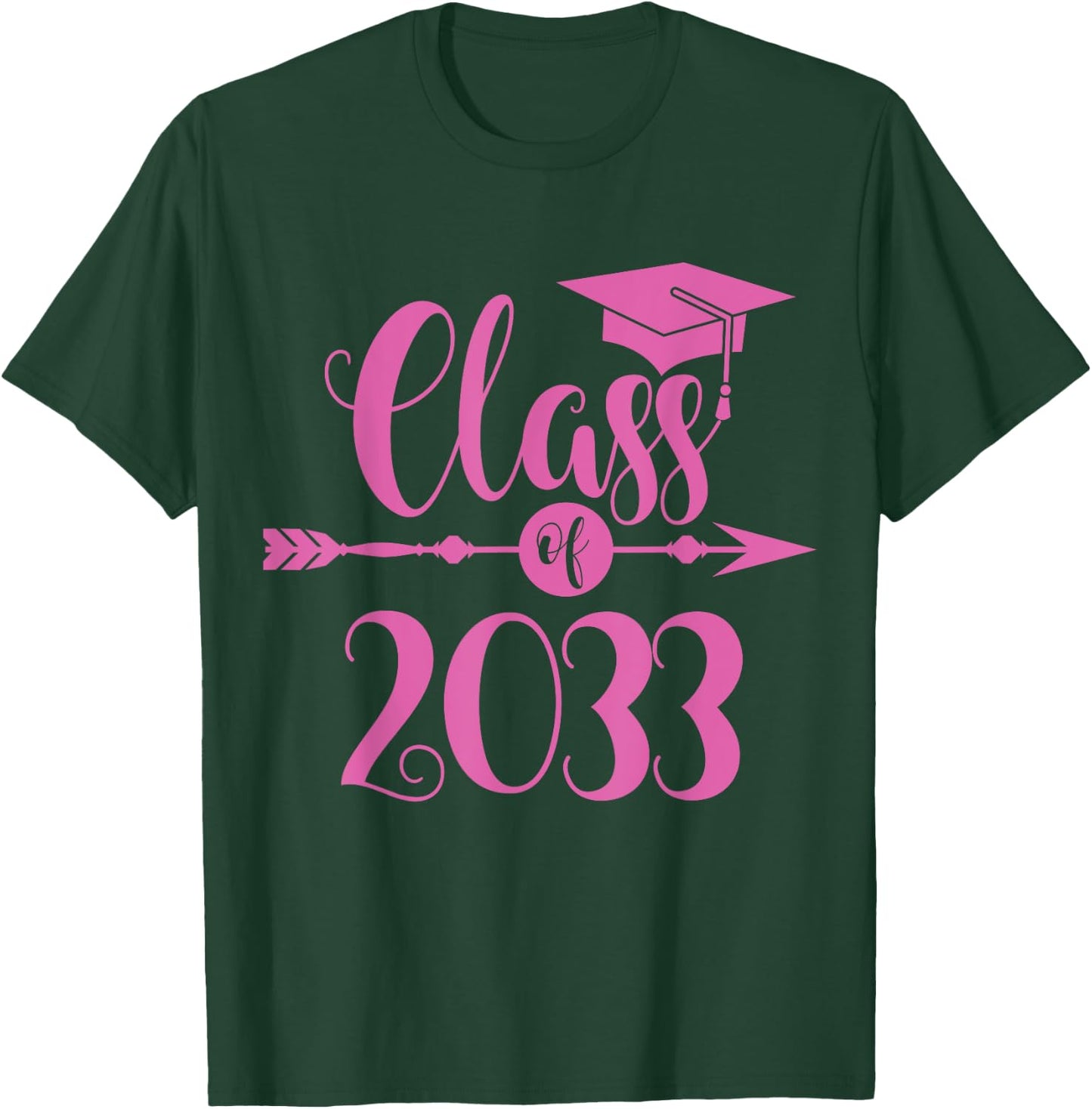 Class of 2033 Grow With Me Kindergarten School Graduate Gift T-Shirt - T-Shirt | Forest