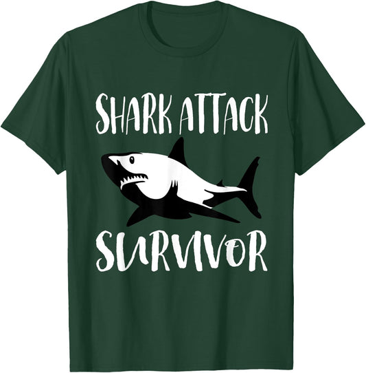 Funny Ocean Shark Attack Survivor design T-Shirt - T-Shirt | Forest