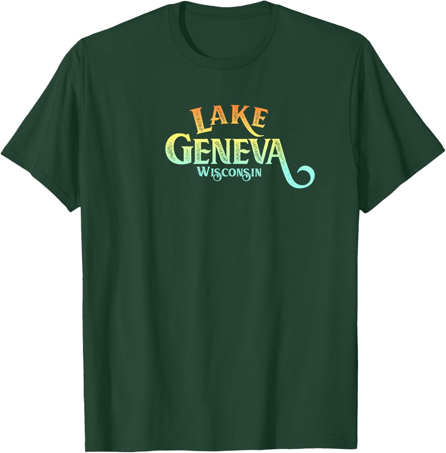 Lake Geneva, Wisconsin, retro, distressed tourism T-Shirt - T-Shirt | Forest