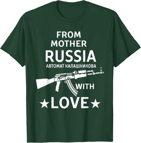 Soviet Kalashnikov AK-47 Vintage USSR Russian Rifle Gun CCCP T-Shirt - T-Shirt | Forest