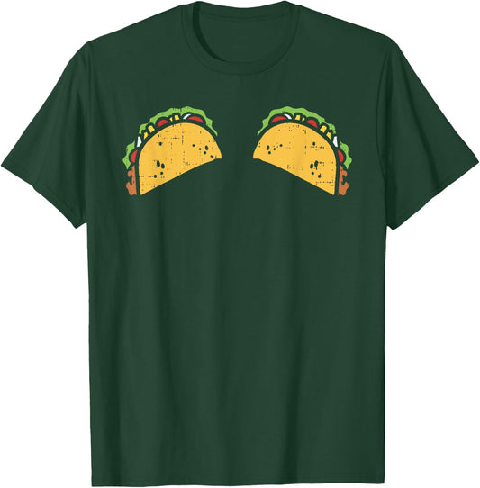 Funny Cinco De Mayo Taco Boobs Bra Shirt Foodie Gift Women T-Shirt - T-Shirt | Forest